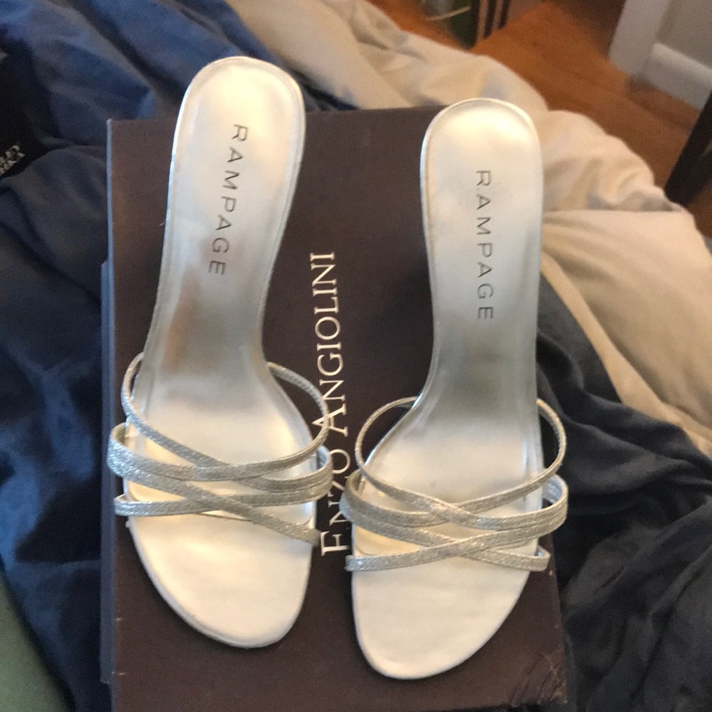 Rampage silver kitten heels